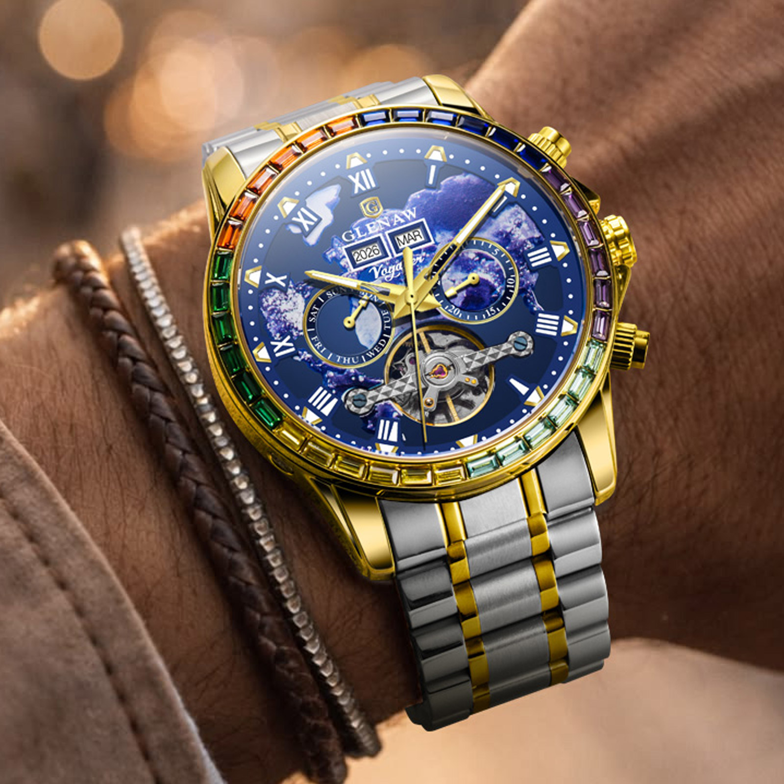 Rolex Watch Daytona - 2026 GLENAW Tasarım Yeni Takvim Mekanik