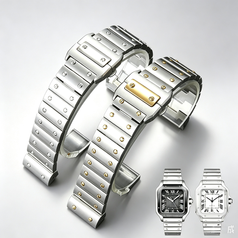 Cartier Watch Santos - Paslanmaz Çelik Saat Kayışı Erkekler için