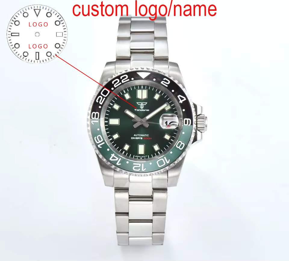 Stainless Bracelet Diver - Özel 40mm Yeşil Dalgıç Erkek Izle