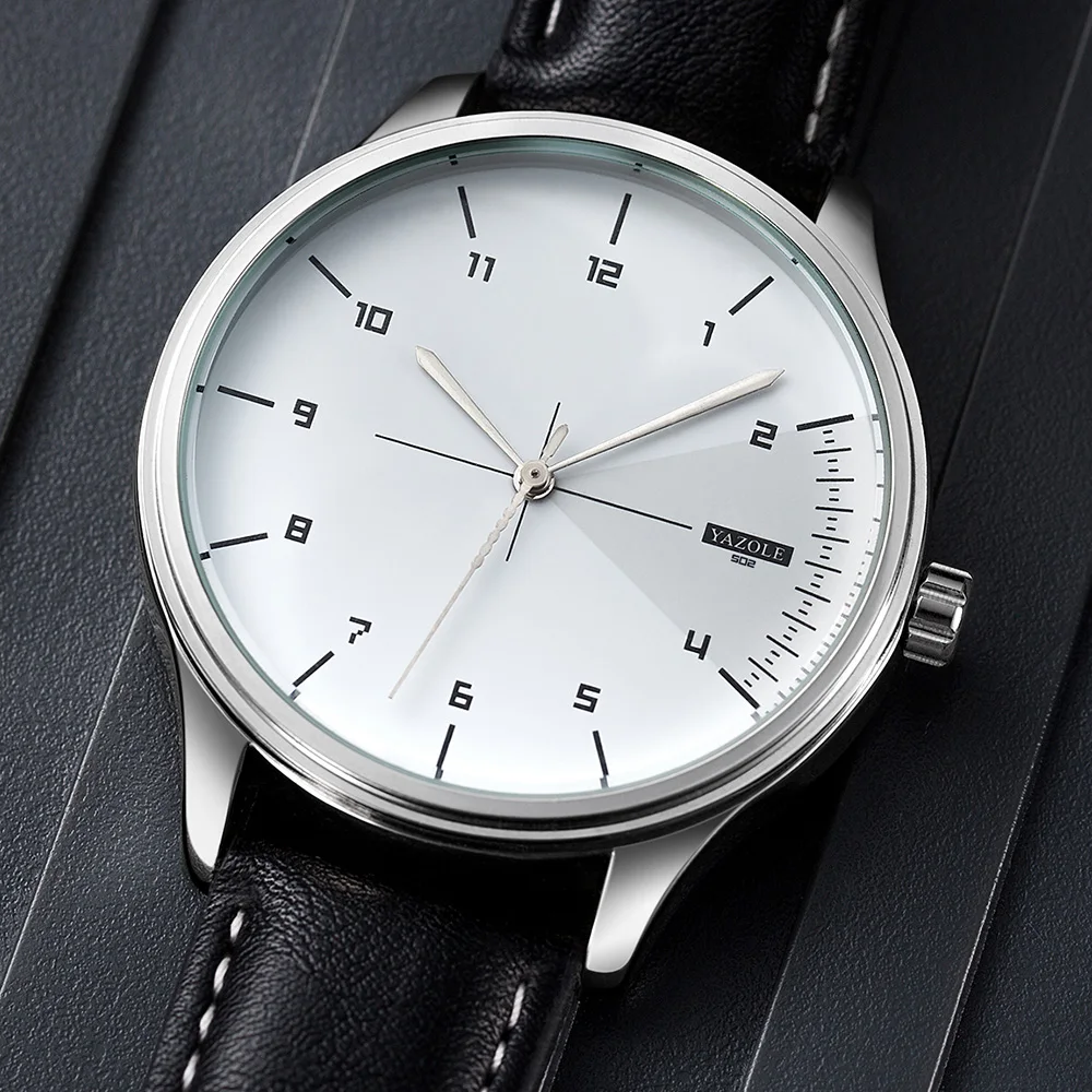 Leather Watch Band Men - Üst Düzey Marka YAZOLE Erkekler İçin