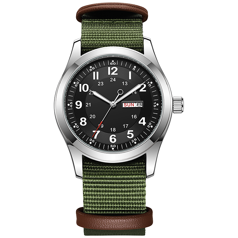 Canvas Strap Watch - 2026 Erkek 42mm Saati Karanlıkta Parlayan