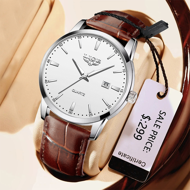 LIGE Adam Izle Moda Deri Kayış - Leather Watch Band Men incelemesi ve fiyatı