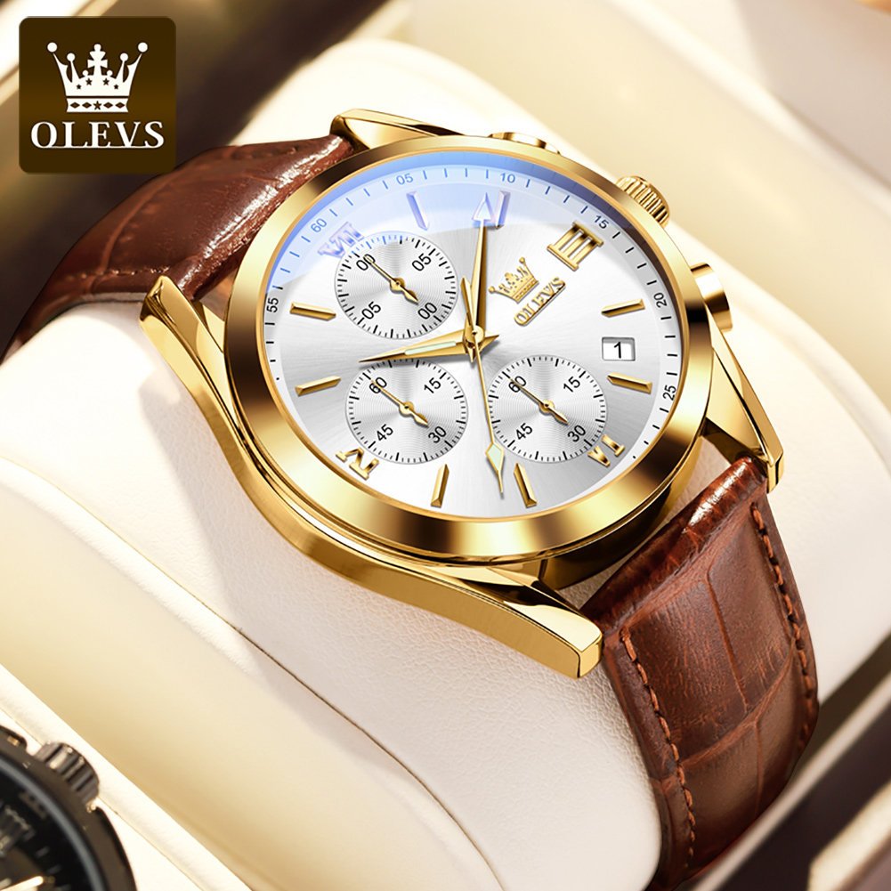 OLEVS 2872 kronograf erkek kol - Leather Watch Band Men incelemesi ve fiyatı