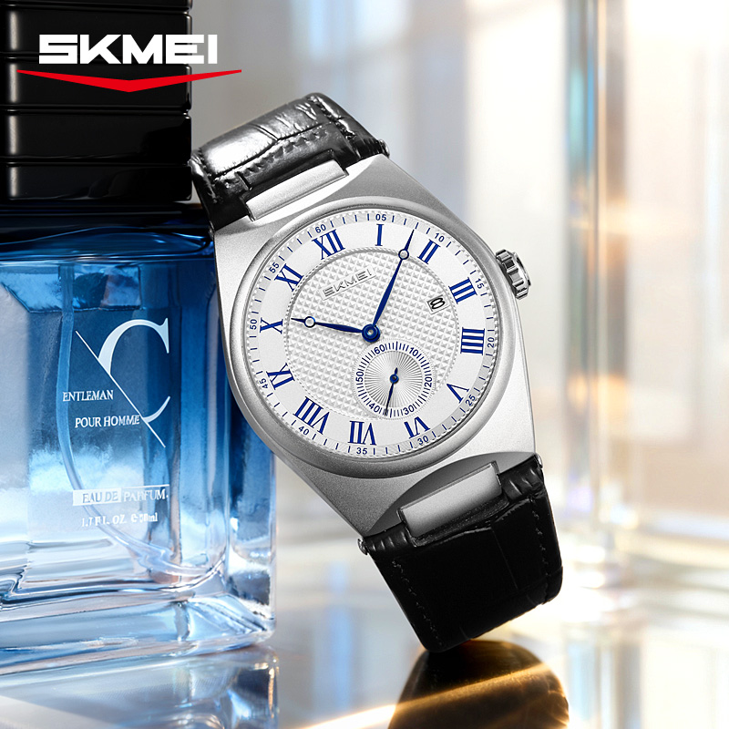 SKMEI 9390 Zarif erkek Kuvars  - Leather Watch Band Men incelemesi ve fiyatı