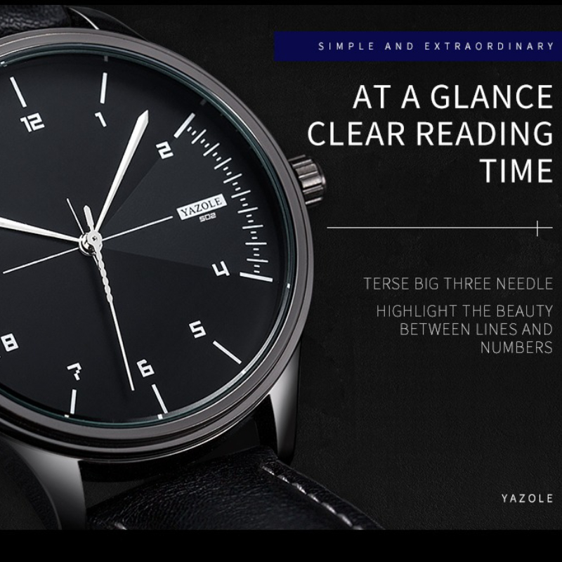 Üst Düzey Marka YAZOLE Erkekle - Leather Watch Band Men incelemesi ve fiyatı